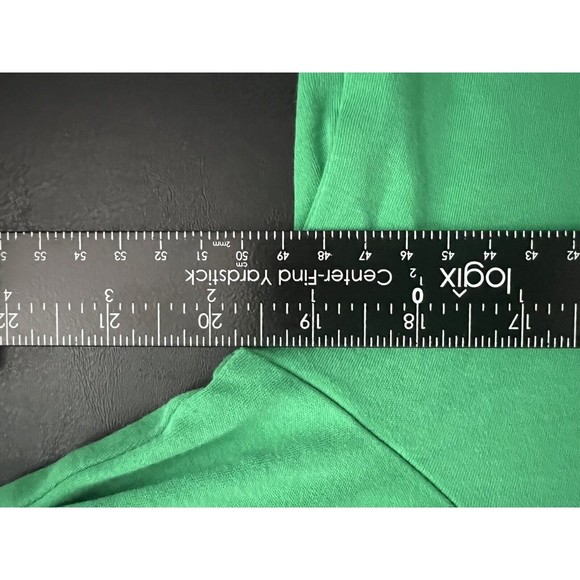 Talbots Green Top With White Medium Blouse Cotton - Picture 5 of 5